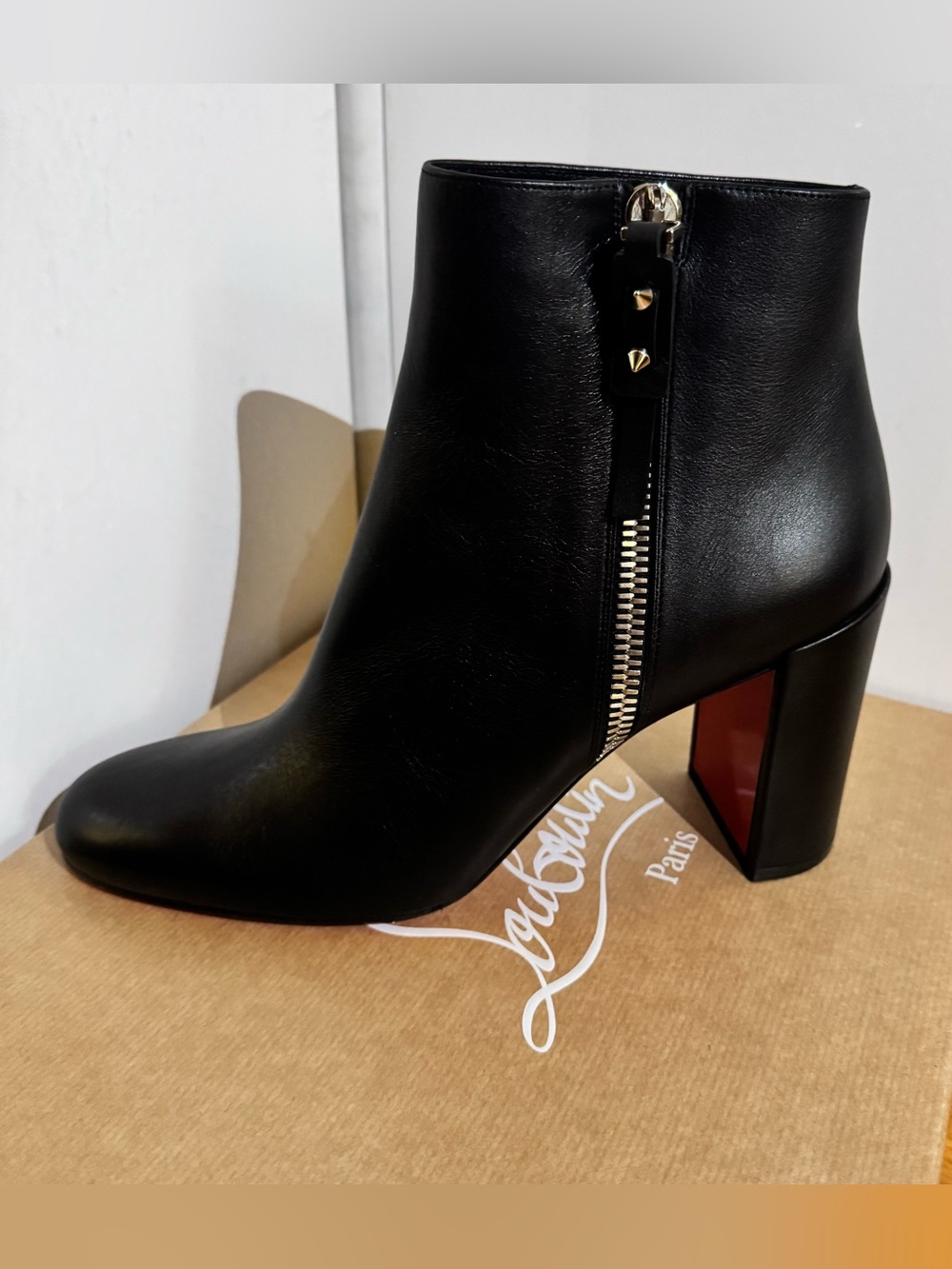 Christian Louboutin Ziptotal 85 mm Calf Leather Booties